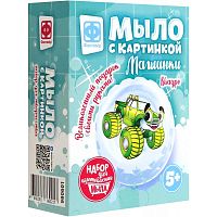 Набор для мыловарения Мыло с картинкой Машинки Квадро зеленый Фантазер 980601