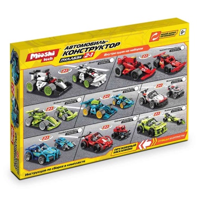 Конструктор Пуллбэк 2 в 1: Белый автомобиль Mioshi Tech MTE0709-047 2