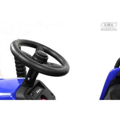 Детский электромобиль Трактор RiverToys H444HH синий