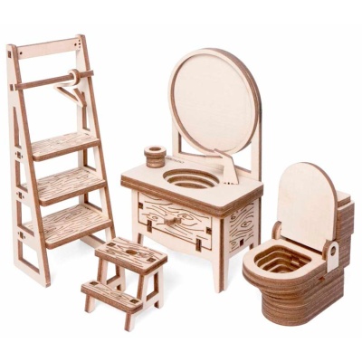 Конструктор 3D деревянный Ванная комната 129 деталей Lemmo 0170 2