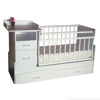 Кроватка-трансформер Островок уюта Чунга-Чанга, маятник поперечный (белый) Кроватка-трансформер Островок уюта Чунга-Чанга, маятник поперечный (белый)