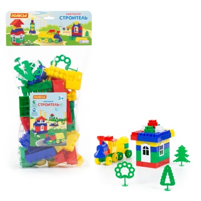 Конструктор блочный Строитель Полесье 0590