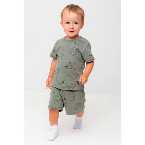 Шорты для мальчика Crockid КР 400666 зеленый чай динозавры к552 фото 2
