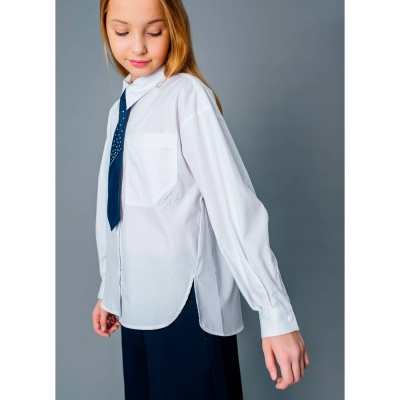Блузка школьная для девочки Deloras C64205 белая 5