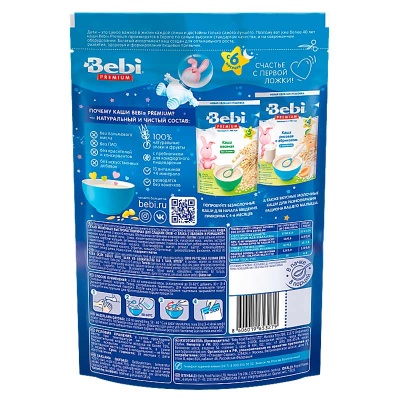 Каша 3 злака с яблоком и ромашкой с молоком 200 грамм Bebi Premium 87037 2