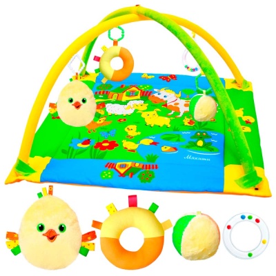 Развивающий коврик с дугами Лужайка с цыпленком Мякиши 195