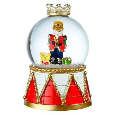 Новогодний снежный шар с подсветкой Солдатик с мишкой Miland СВФ-9107 03