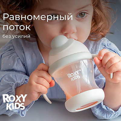 Поильник непроливайка 200 мл с трубочкой Roxy-Kids RFD-008-GI 5