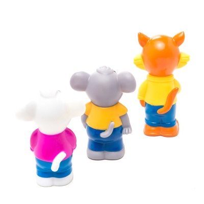 Набор игрушек для купания Кот Леопольд и 2 мышонка Играем Вместе 102R-PVC