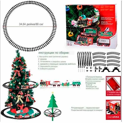 Новогодняя железная дорога свет звук Sharktoys 11500038 4