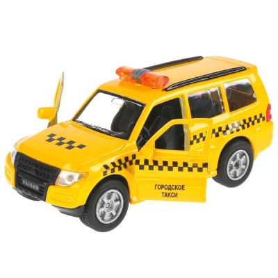 Металлическая инерционная машинка Mitsubishi Pajero Такси Технопарк SB-17-61-MP(T)-WB