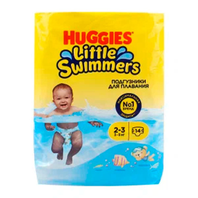 Подгузники-трусики для плаванья Little Swimmers 2-3 14 штук Huggies 9403640 2