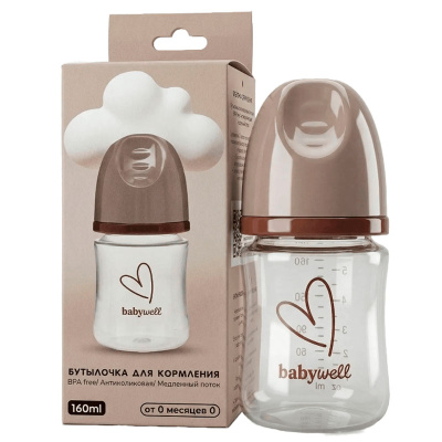 Бутылочка для кормления Babywell 08066 коричневая 2