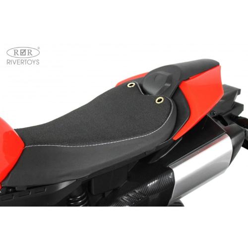 Детский электромотоцикл RiverToys М777БХ красный фото 18