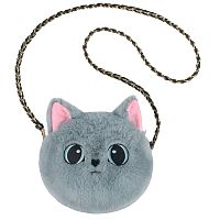 Сумочка для девочки плюшевая Кошечка серая 17 см Abtoys BGP0003