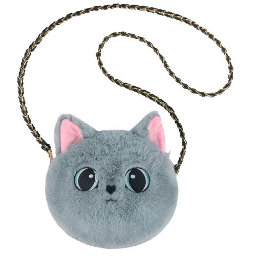 Сумочка для девочки плюшевая Кошечка серая 17 см Abtoys BGP0003