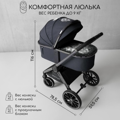 Коляска 2 в 1 Amarobaby Motus серый