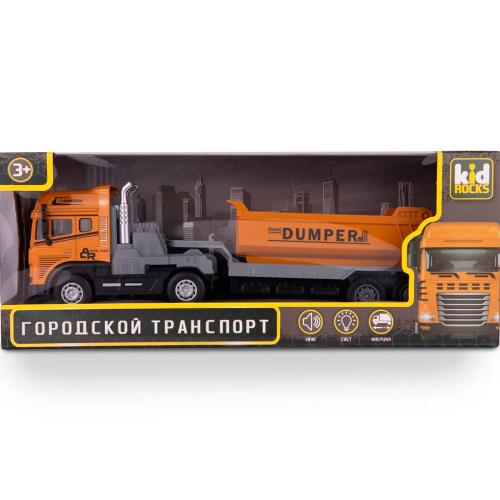 Игрушка Автосамосвал с инерционным механизмом масштаб 1:24 свет звук Kid Rocks AB-2313 фото 4