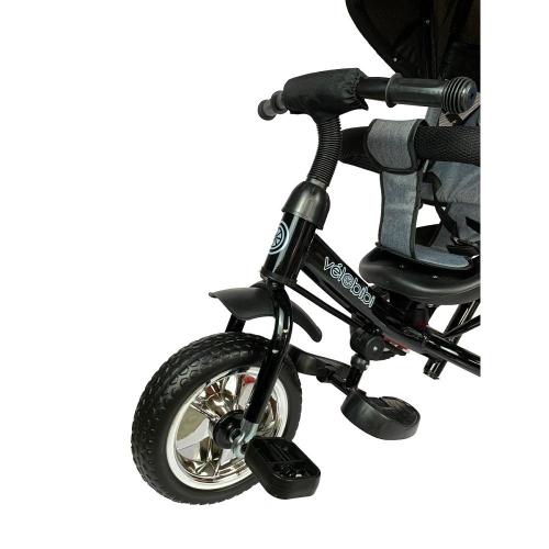 Велосипед трёхколёсный с родительской ручкой Velobibi Меркурий ВЛ-0684 чёрный фото 7