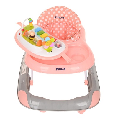 Ходунки Пчёлка Pituso W1121PB8-Grey Серый-Коралл