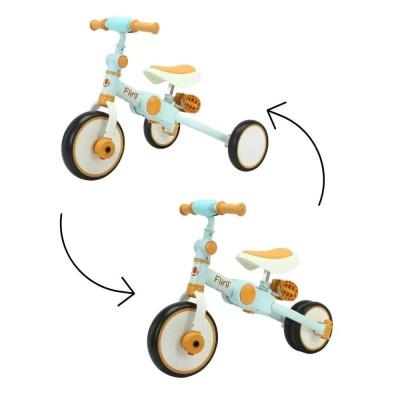 Беговел-велосипед с ручкой Bubago Flint BG-FP-109-5 песочный-голубой