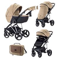 Коляска luxmom F1 2 в 1 коричневый