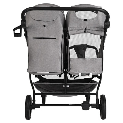 Детская прогулочная коляска для двойни Pituso Duocity Grey