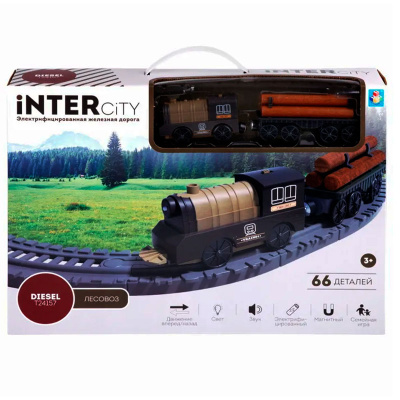 Игровой набор InterCity железная дорога Лесовоз 1toy Т24157 5