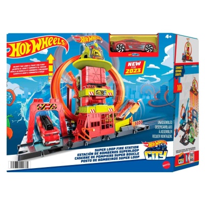 Игровой набор Hot Wheels Автотрек Пожарная станция с супер-петлей Mattel HKX41 02