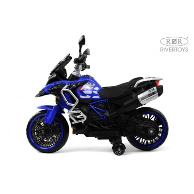 Детский электромотоцикл RiverToys М009БХ синий