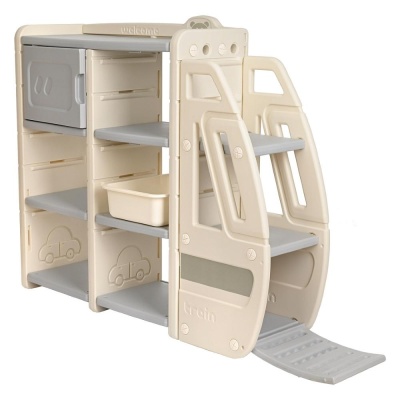 Стеллаж для игрушек с ящиками Pituso Экспресс YYT877-grey Серый-бежевый 05