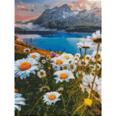 Алмазная мозаика Ромашки в горах 30 х 40 см Рыжий кот АЛМ-0083 2