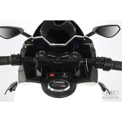 Детский электромотоцикл RiverToys М777БХ белый 04