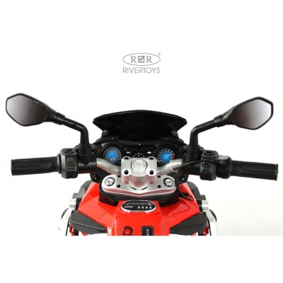 Детский электромотоцикл RiverToys М008БХ красный 02