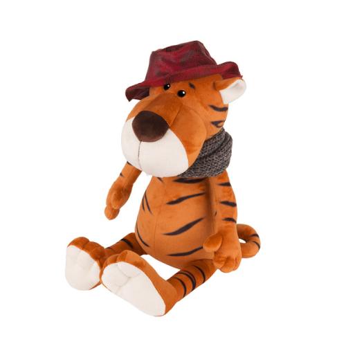 Мягкая игрушка Тигр Глеб в шляпе и вязаном шарфе 20см Maxitoys MT-MRT022104-20