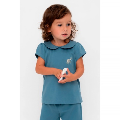 Рубашка с воротничком для девочки Crockid 302735 капитанский синий к561 2