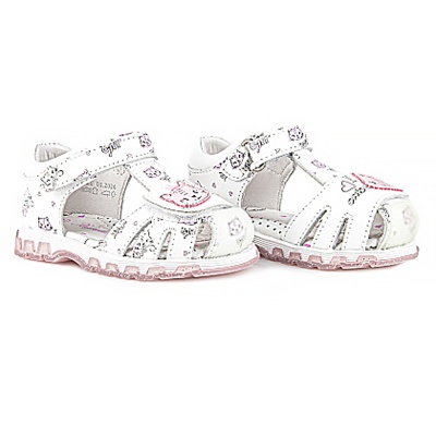 Сандалии для девочки Kapika 31492-2 бело розовые 3