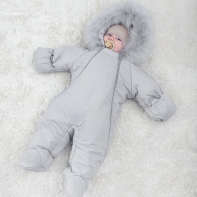 Комбинезон зимний Дивини-1 KinderLitto 885(Зима-Д1)-54 светло-серый 04