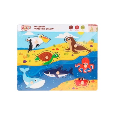 Деревянная игрушка Вкладыши Животные океана Mapacha 962005 2