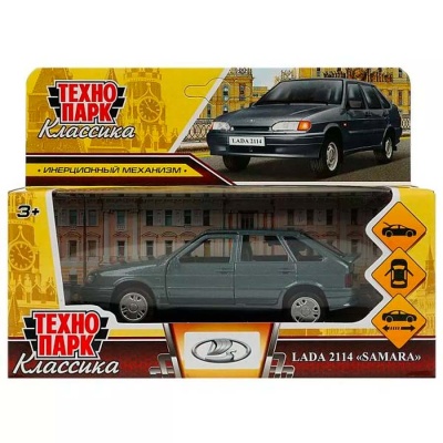 Машина металлическая инерционная Lada 2114 Samara 12 см Технопарк 2114-12-GY 4