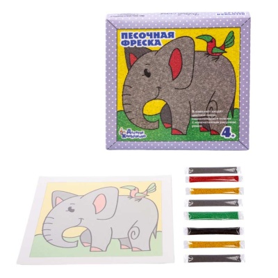 Набор для творчества Песочная фреска Добрый слоник Десятое Королевство 02600 2