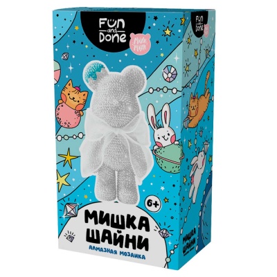 Алмазная мозаика Мишка Шайни Fun and Done Наша игрушка MM77022 перламутровый 2