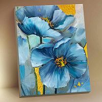Картина по номерам с поталью 40х50 Голубые цветы Флюид HR0602