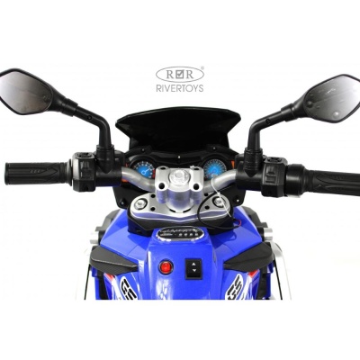 Детский электромотоцикл RiverToys М009БХ синий 05