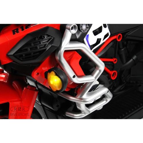 Детский электромотоцикл RiverToys М008БХ красный фото 19