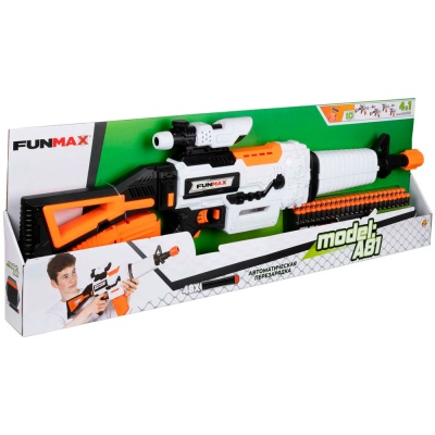 Бластер FunMax А81 электрический с обоймой 12 выстрелов 48 снарядов 1TOY Т24253 5