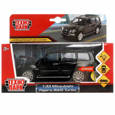 Машина металлическая инерционная Mitsubishi Pajero 4wd turbo 15 см Технопарк SB-68463B 4