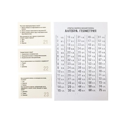 Настольная игра Викторина Алгебра Геометрия Десятое Королевство 04821