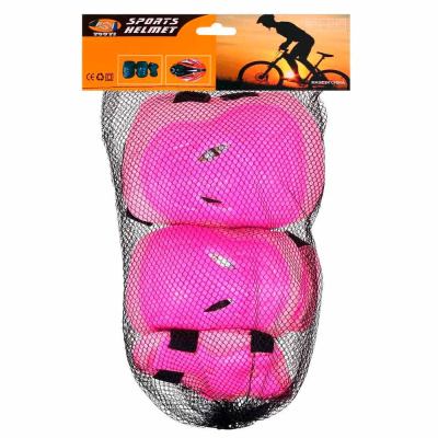 Комплект защиты для роликов скейтборда велосипеда 7-18 лет Рыжий кот D-0334P розовый 5