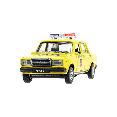 Металлическая машинка ВАЗ-2107 Милиция Технопарк 2107-12SLPOL-YE фото 10